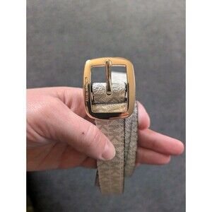 Michael Kors Belt M Vanilla Logo Gold Hardward 33" MK Trend